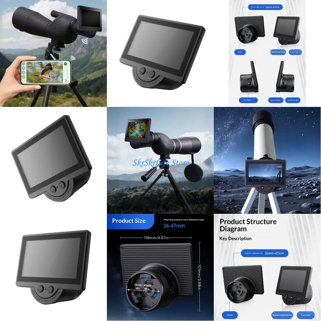 

E65E Radio Digital Eyepiece Camera Consistent 26 47mm Reflection 720P Live Viewing