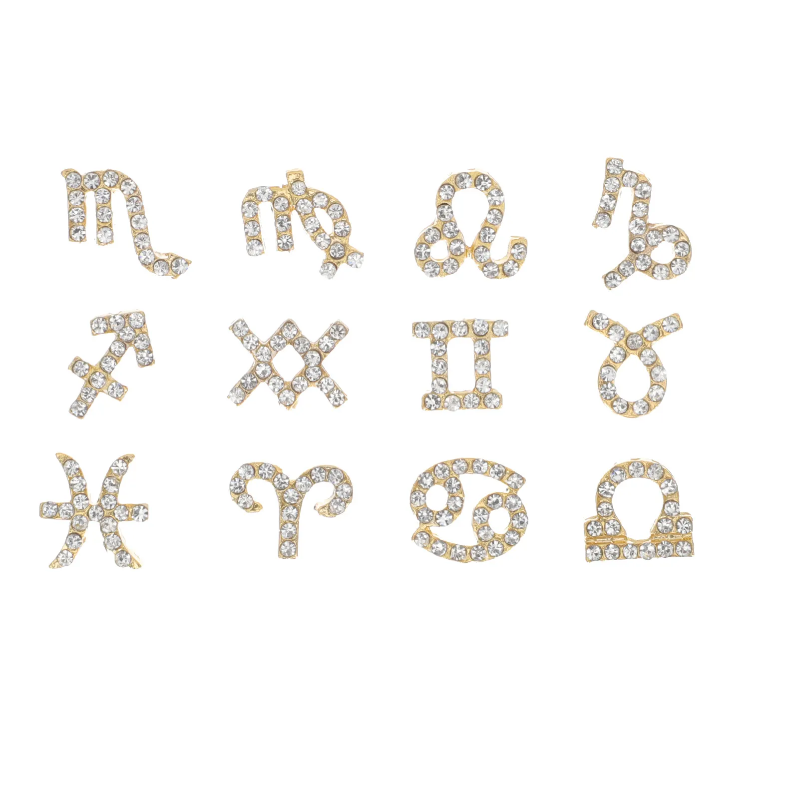 

12pcs Rhinestones Alloy Nail Art Decor DIY Manicure nament Adornment Silver Studs Nail Polish Tools