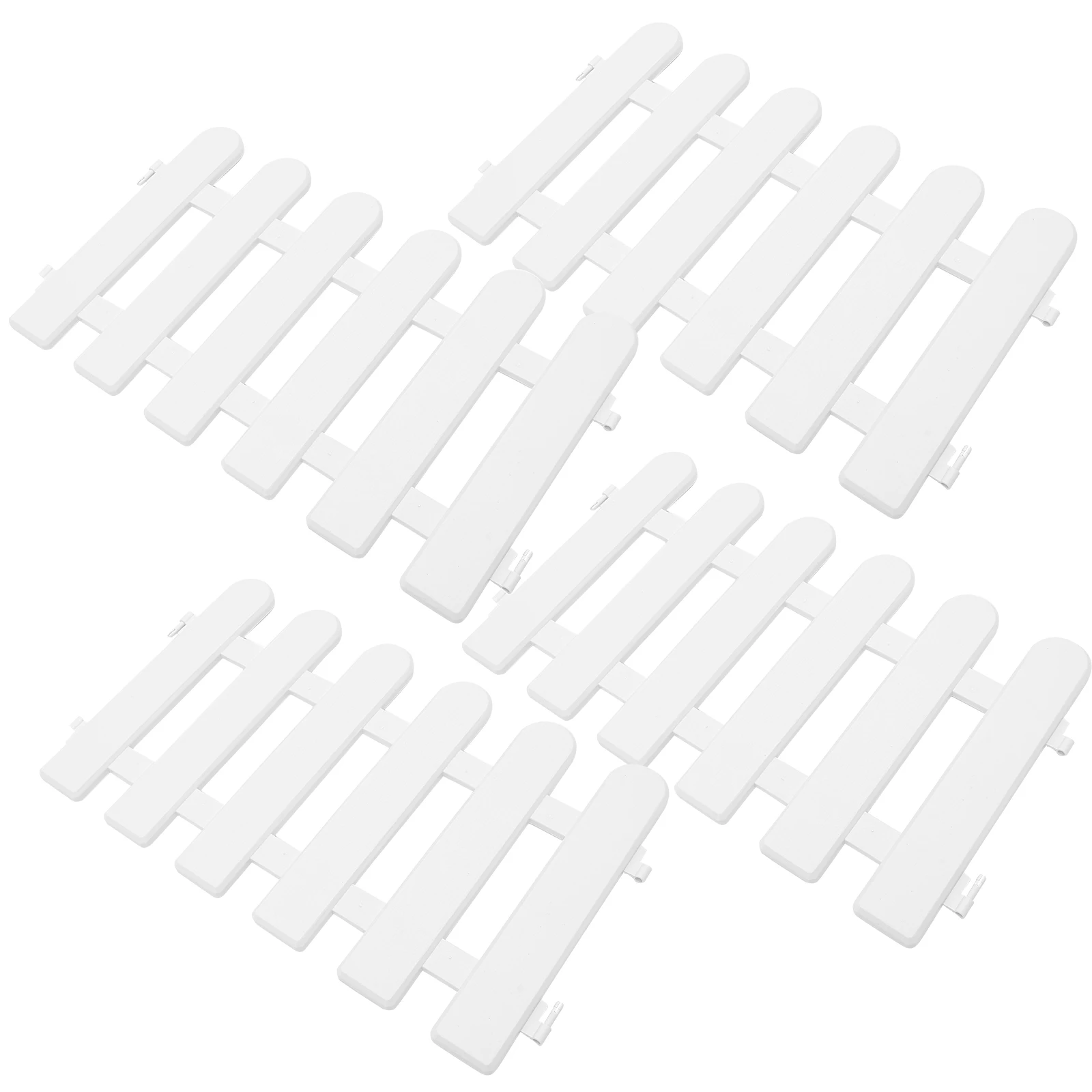 

4pcs White Fence Plastic Yard Decorative Fencing Garden Edging Outdoor Border Campus Courtyard 50x40 Reusable Pet Gardening