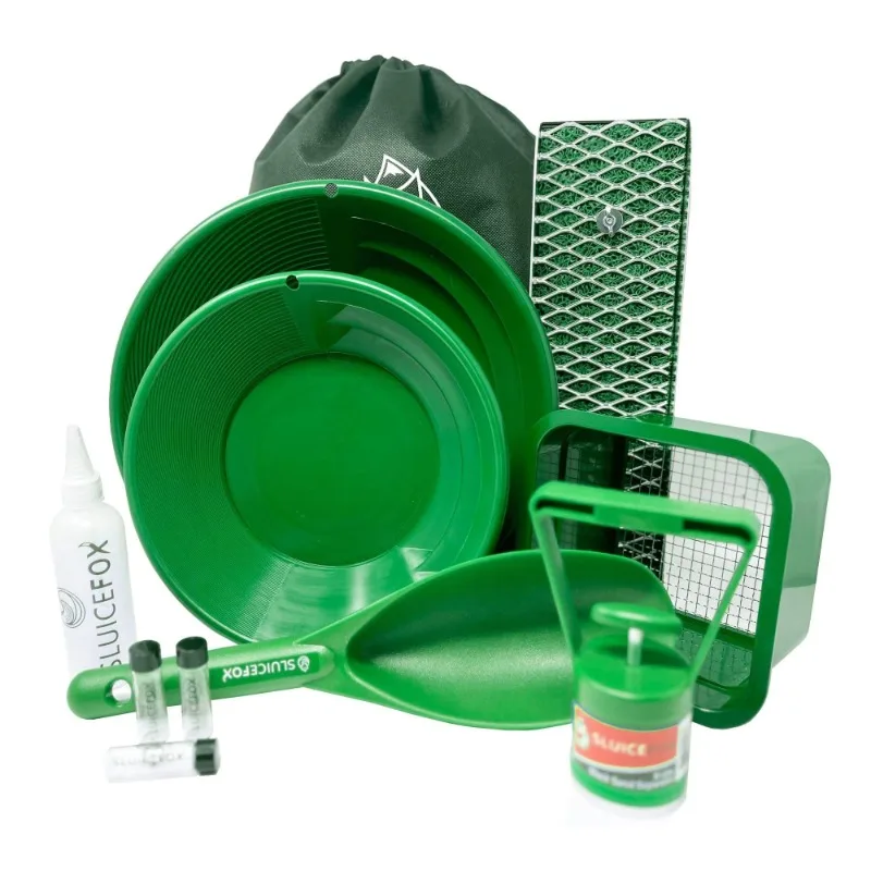 

Sluice Fox Compact Gold Panning Kit with Portable Sluice: Includes Miners Moss, Gold Trap Mat, Sand Separator, Classifier