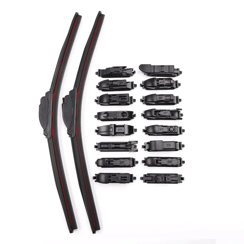 

Customized Logo 14-26 Inches Multifunction Auto Wiper Replaceable Connector Universal Car Windshield Frameless Wiper Blades