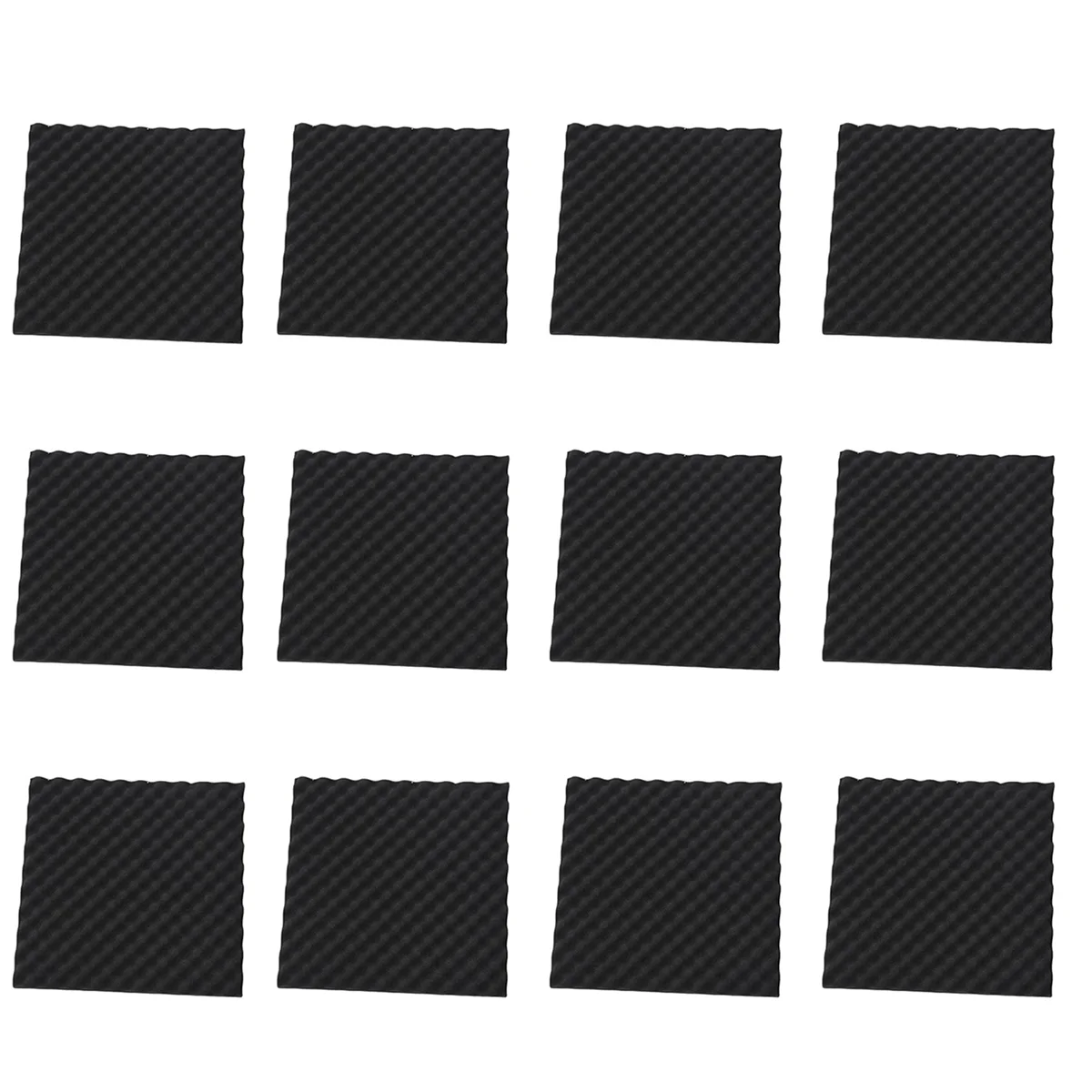 12 Pack Egg Crate Soundproof Foam Panels 1.2inch X 20inch X 20inch Acoustic Foam for Home & Pro Studios Black