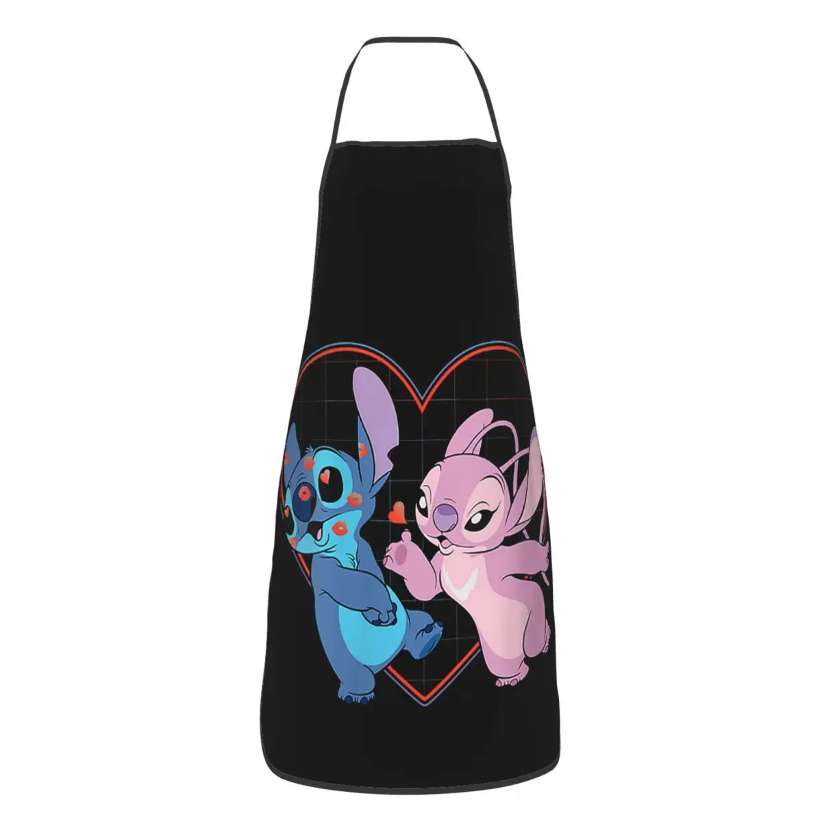 Custom Bib Stitch Lilo Angel Heart Kisses Apron for Men Women Unisex Adult Chef Cooking Kitchen Tablier Cuisine Painting