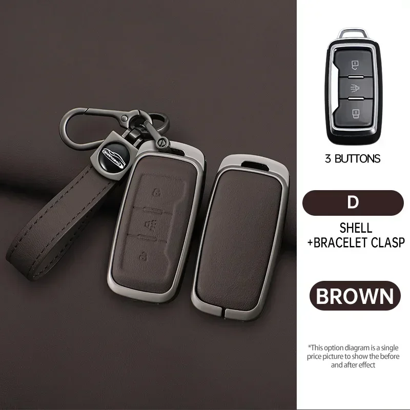 

alloy Shell Fob Holder For Chery Jetour X70 X70M X70S X90 X95 Plus 2020 2021 2022 Car Remote Key Case Cover Keychain Accessories