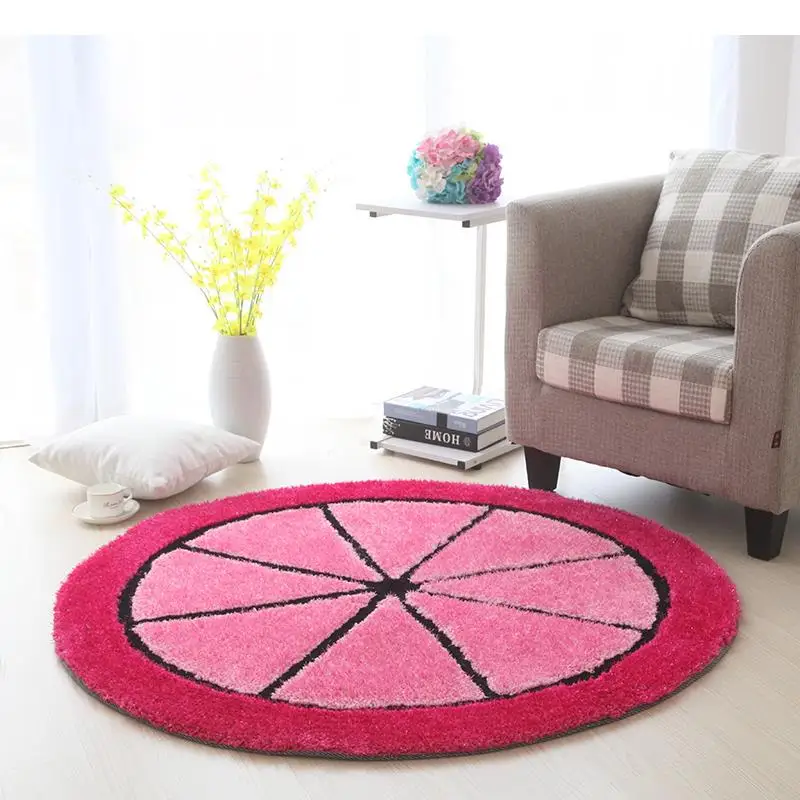 Fashion plush 3D round carpet rug Children's room living bedroom rugs Dressing cloakroom mat Basket pad