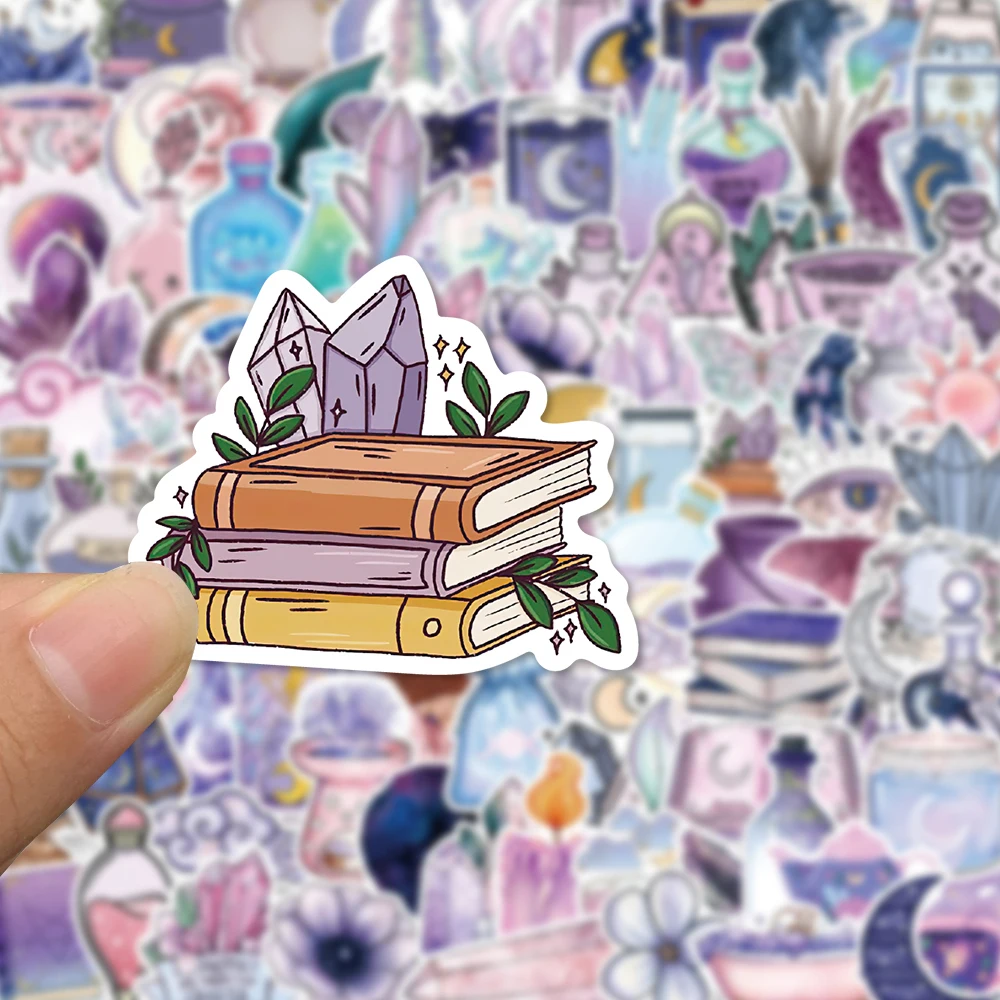 10/30/50/100pcs Ins Style Purple Cartoon Stickers Moon Clouds Graffiti Sticker Notebook Laptop Luggage Decoration Decals Gift