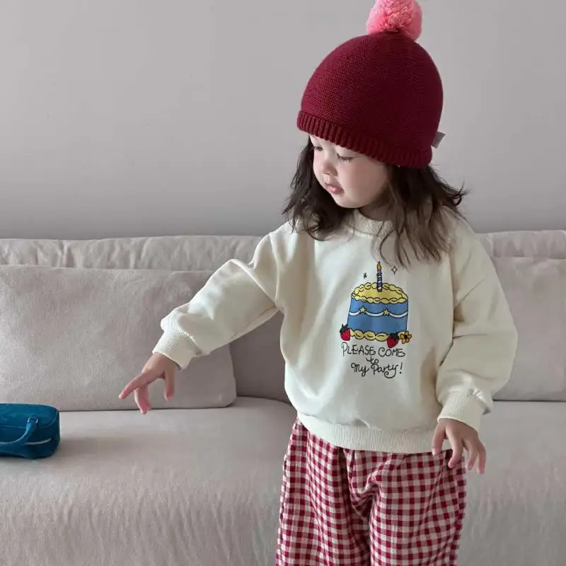 

2025 Autumn New Baby Long Sleeve Sweatshirt Girls Cartoon Print Pullover Infant Toddler Cotton Clothes Boys Casual Sweatshirts