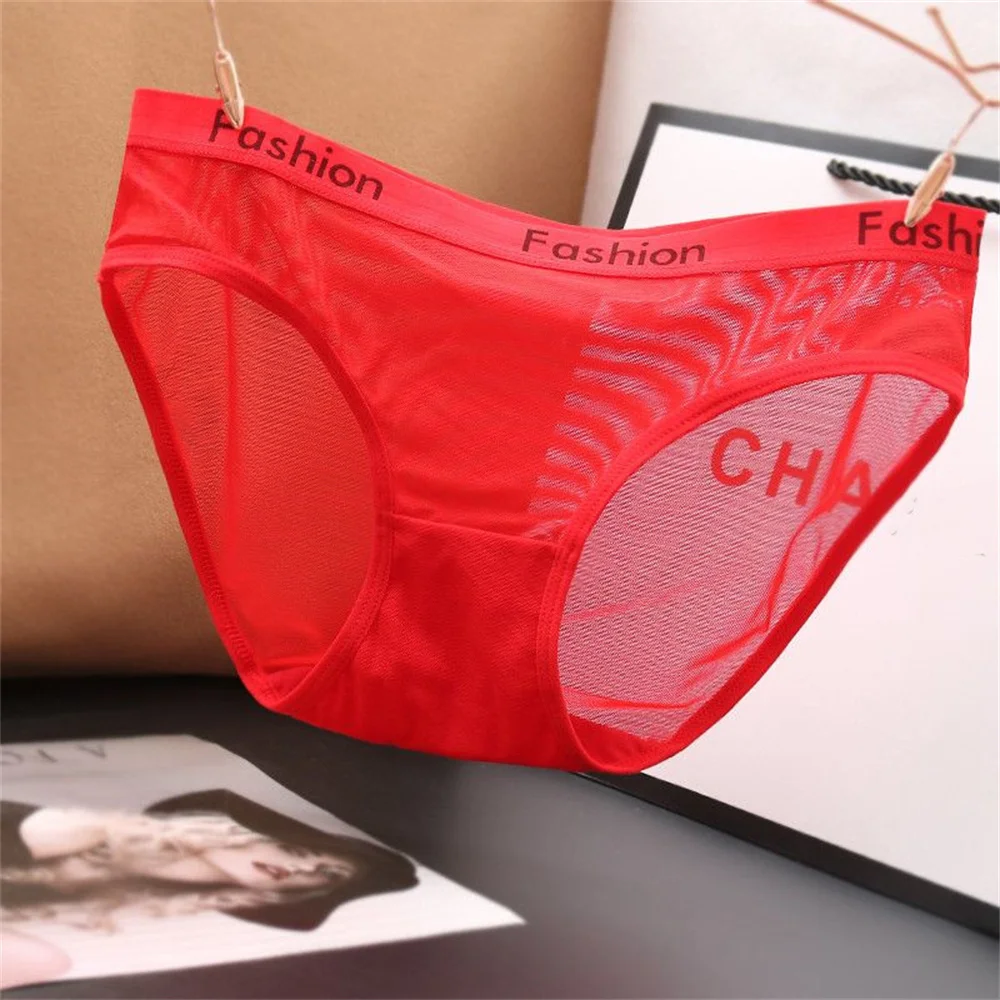 3Pcs/Set Fully Transparent Sexy Women Underwear See Through Thin Panties Low Waist Sheer Briefs Lingerie Female Pantys