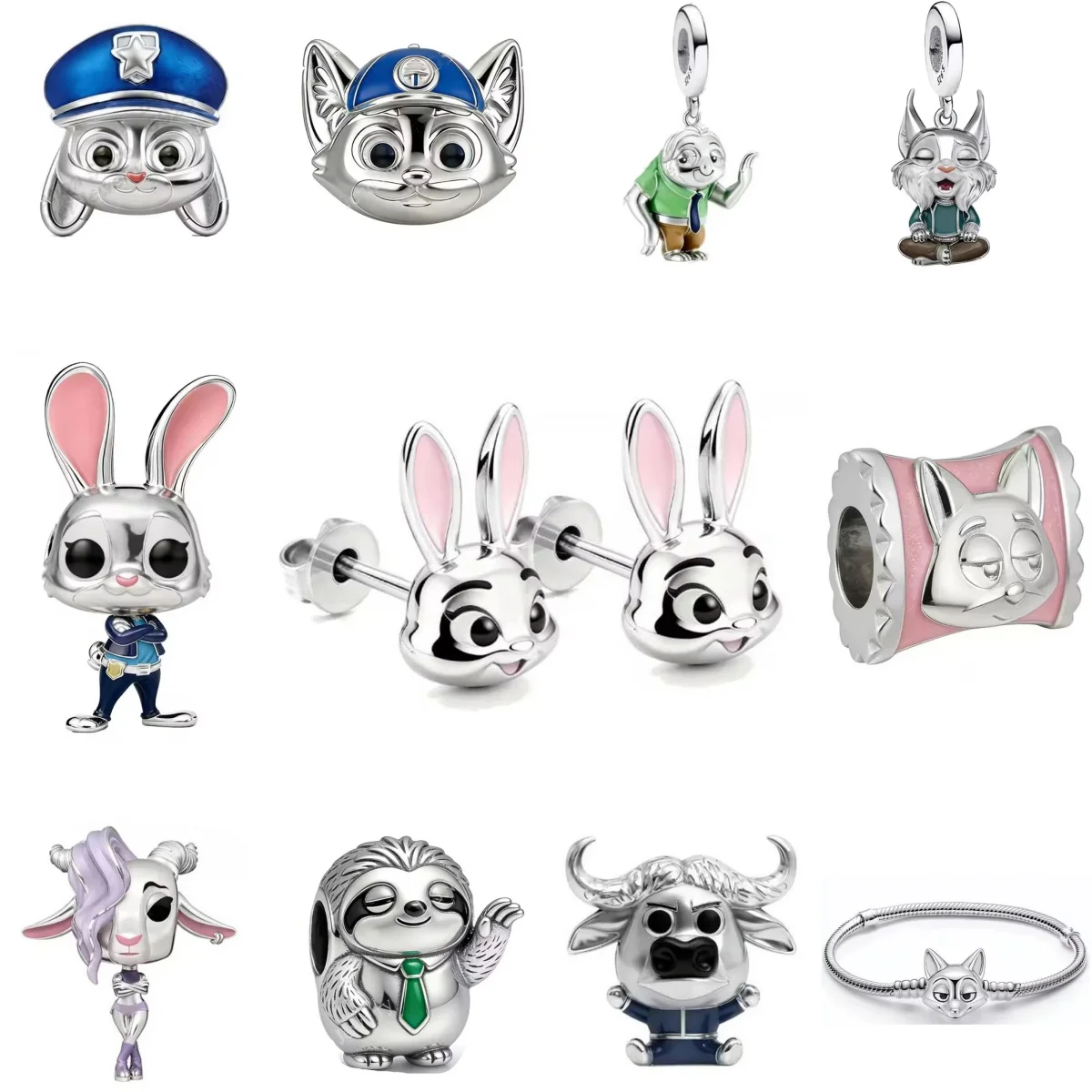 

Новинка 2026 года от Disney: очаровательные подвески-шармы из серебра 925 пробы в виде антилопы, коалы, лисы и кролика, подходящие для оригинальных браслетов, для самостоятельного изготовления украшений, в подарок.