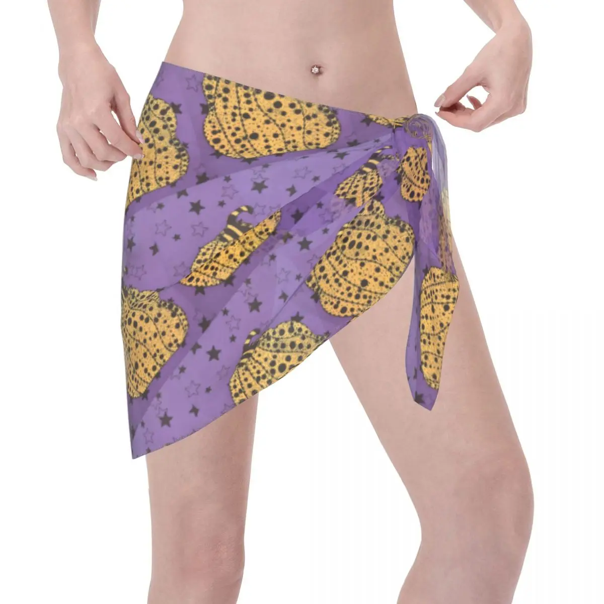 사용자 정의 Yayoi Kusama 할로윈 여성 짧은 Sarongs 비치 랩 여성 비치 비키니 랩 미적 폴카 Sarongs 수영복 커버