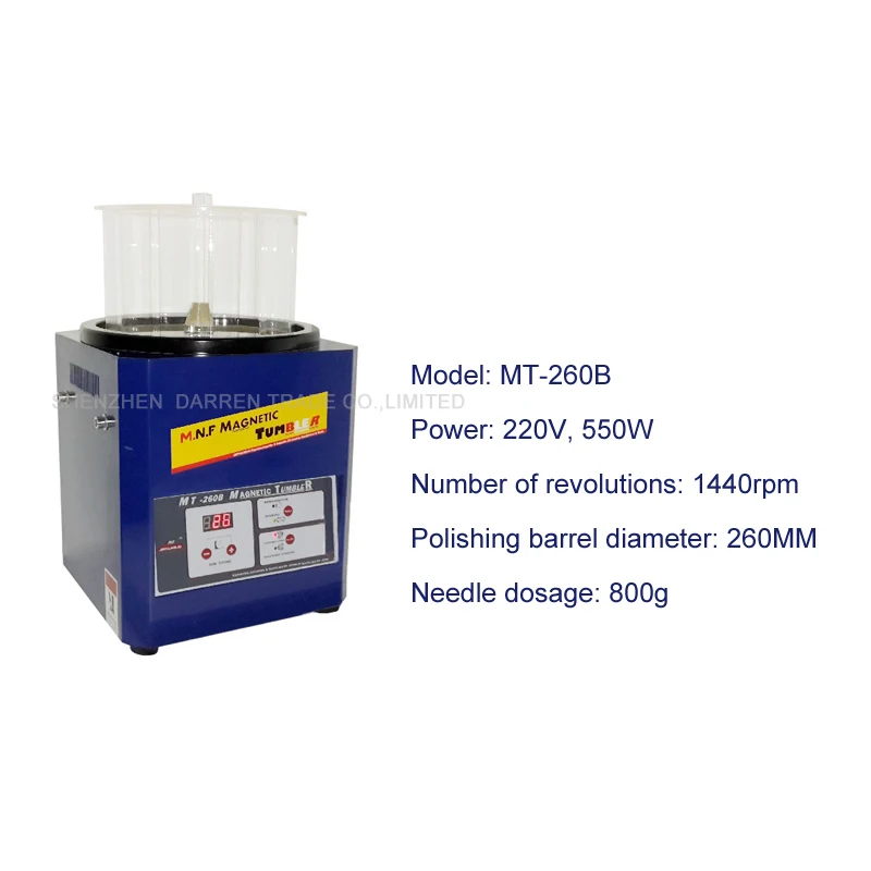 

110V/220V Magnetic Tumbler 260mm Jewelry Polisher Metals Polisher & Finisher Super Finishing Polishing machine MT-260B