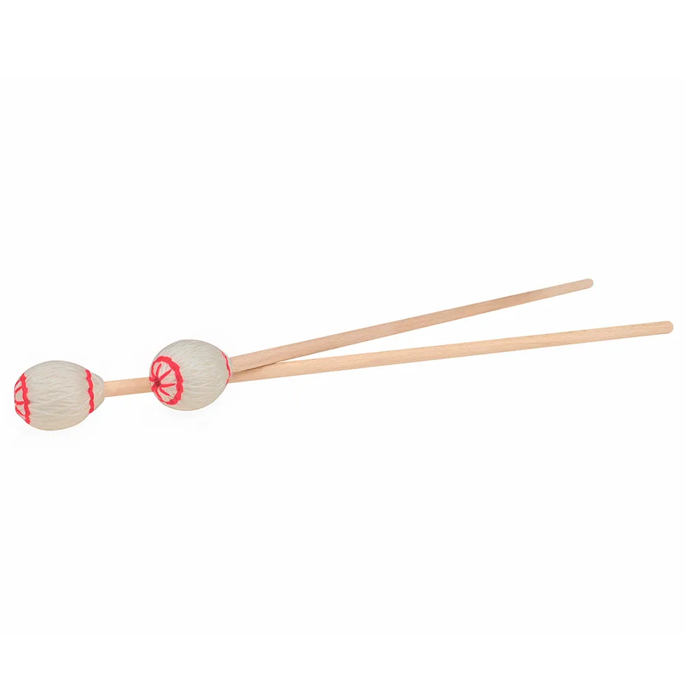 

2 Pcs Maple Drumsticks Handles Percussion Mallets Marimba Hammer Xylophone Yarn