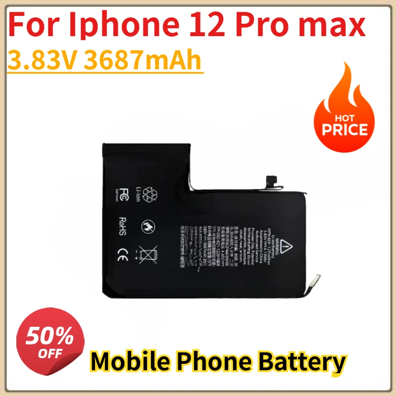 

High-Quality New 3.83V 3687mAh Replacement Mobile Phone Batteries for Iphone 12 Pro max