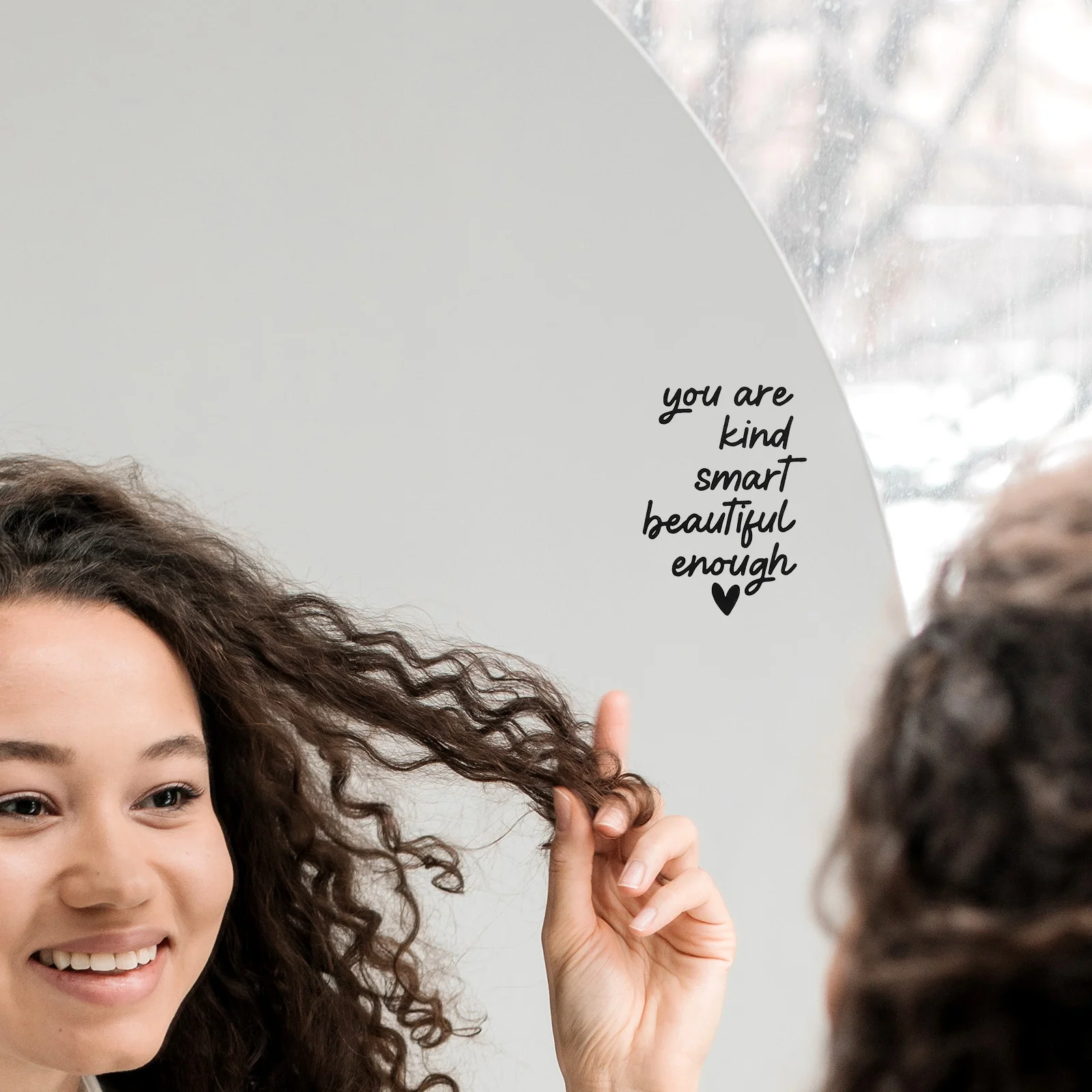 2pcs Mirror Sticker Inspiration Decals 2 Sheets Black Vinyl Quote Decal For Girls Room Wall Art Affirmation Decor