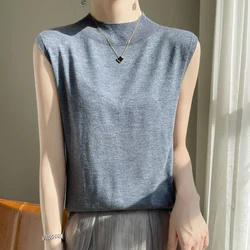 2024 New Cashmere vest Women Sweater  Pullovers Spring and Summer Mock Neck Cashmere vest Women