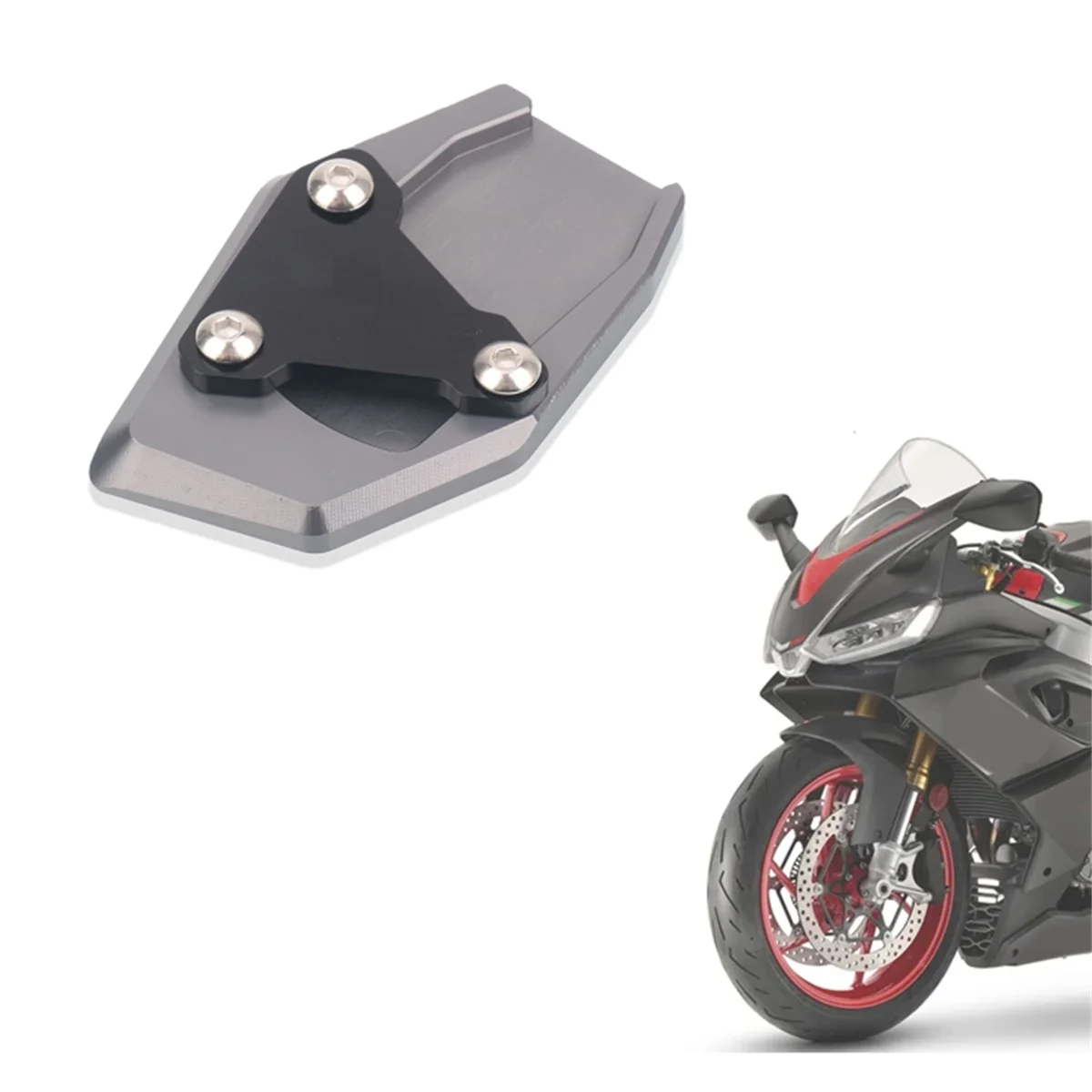 Motorcycle Kickstand Foot Side Stand Extension Pad Support Plate for Aprilia RS660 RS 660 2020-2023(A)