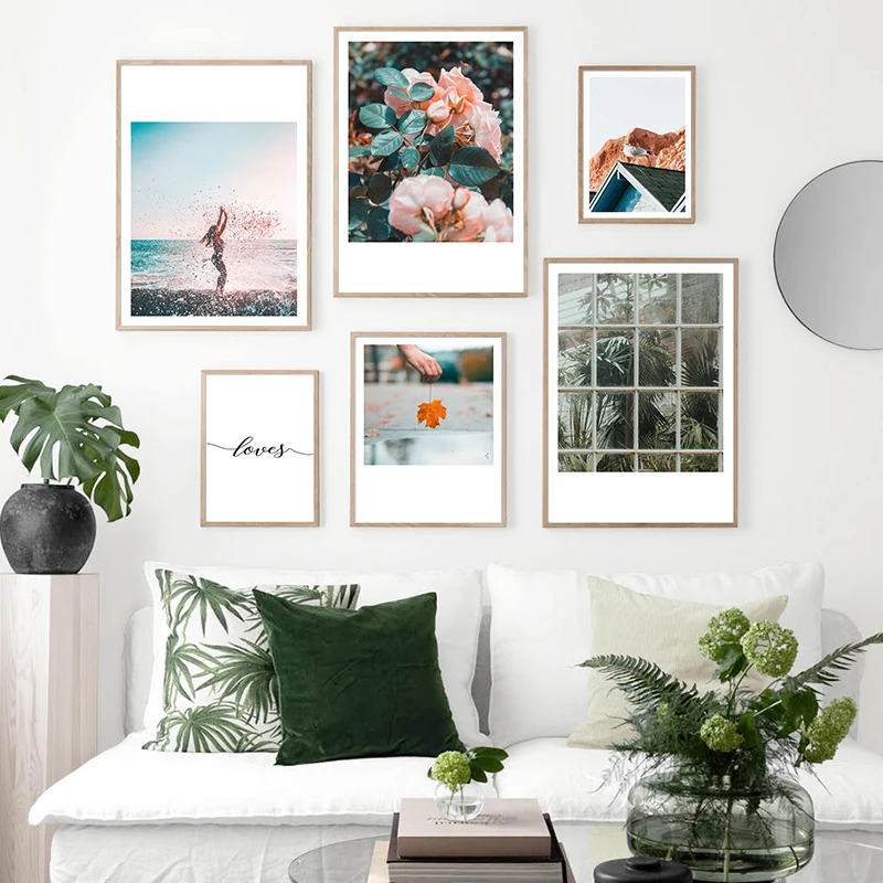 

6pcs/Set Floral Landscape Surfing Canvas Printed Wall Art Paintings Modern Living Room Bedroom Home Decoration Wall Paintings