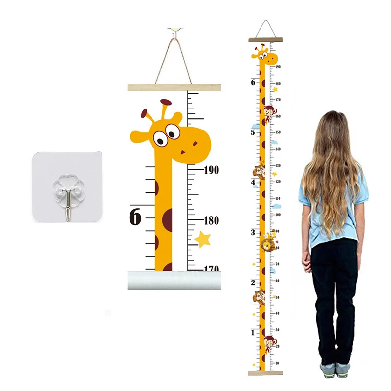 Wooden Wall Hanging Wall Sticker For Kids Room Decoration Height Measure Ruler Wallpaper Baby Growth Chart Decor On The Wall