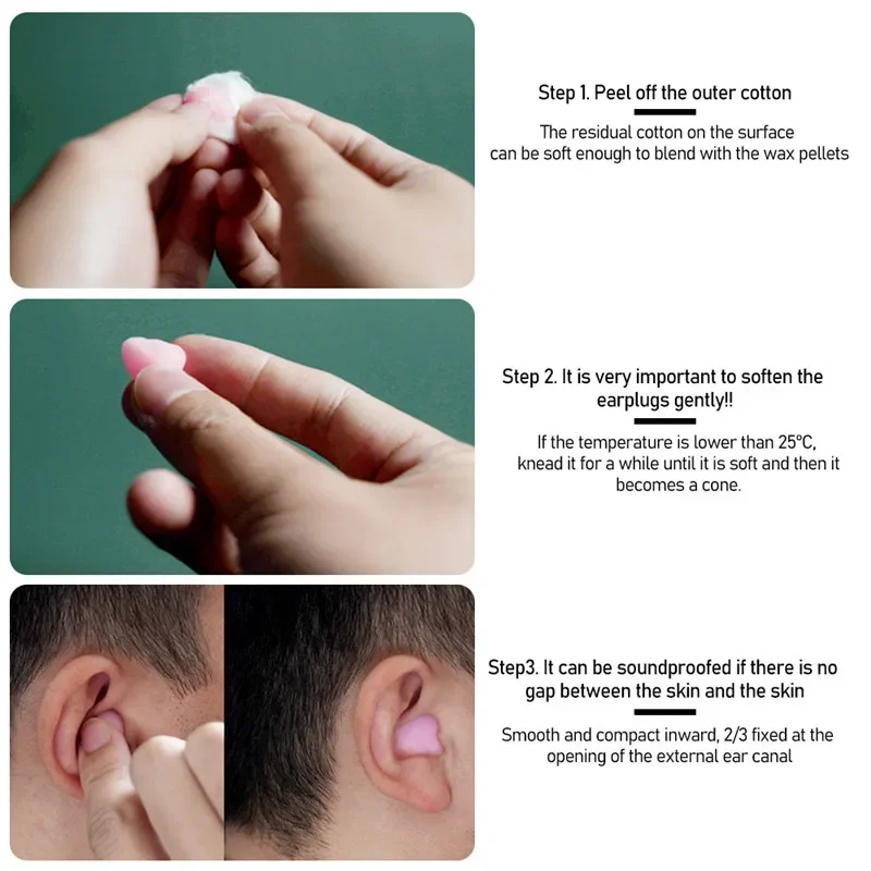 12Pcs Noise Reduction Earplugs Wax Cotton Travel Sleep Plugs Soundproof Protect Hearing Safety Noise Reduction Swimming Ear Plug