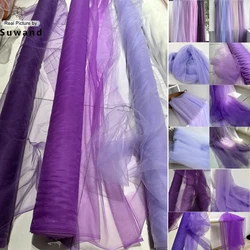 Purple Soft Tulle Fabric Backdrops Wedding Party Celebration Curtain Clothing Mesh Net Layout Chair Back Yarn Sewing Material