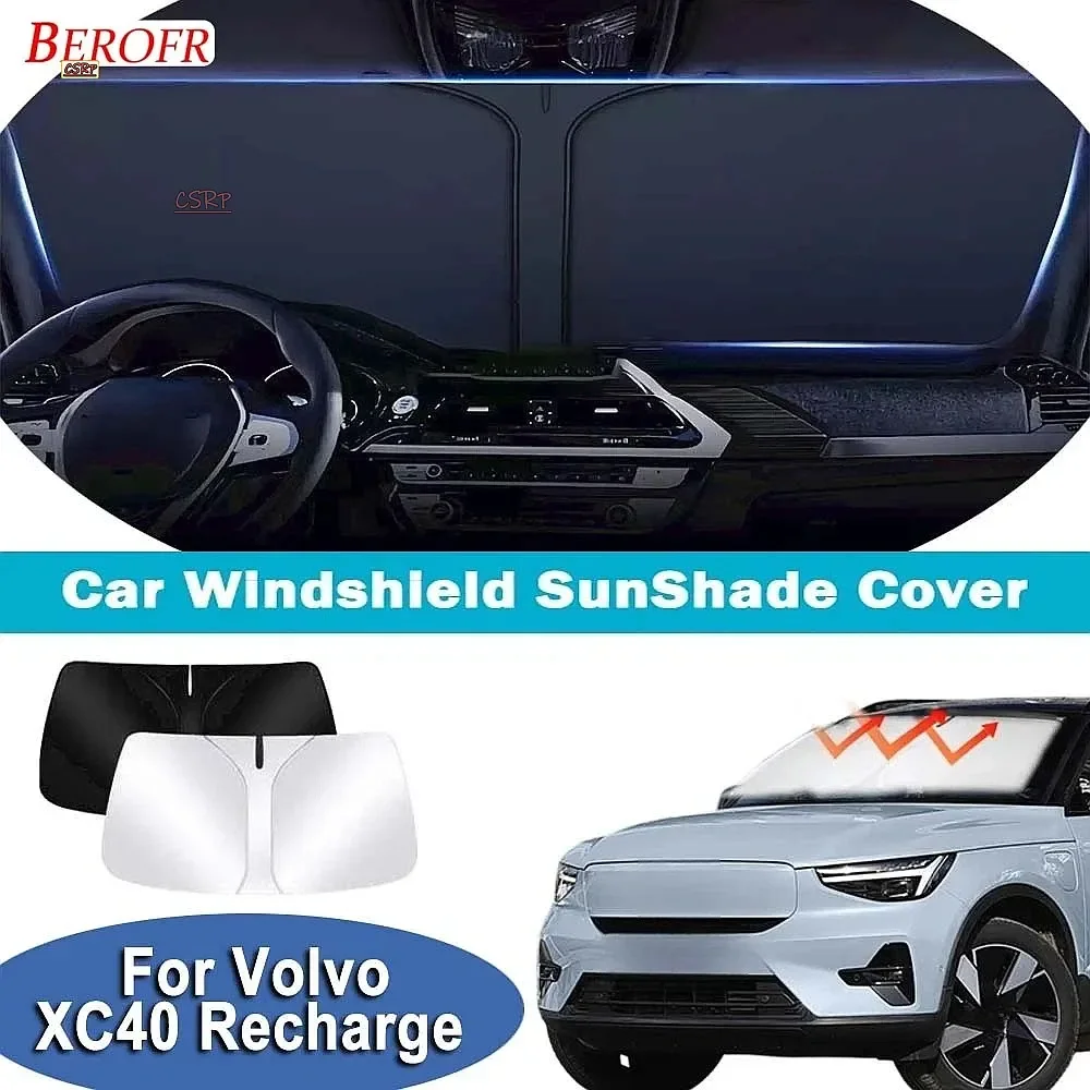 For Volvo XC40 Recharge 2021-2026 Car Windshield Sunshade Cover Front Window Sun Shade Heat Insulation Summer Auto Accessories