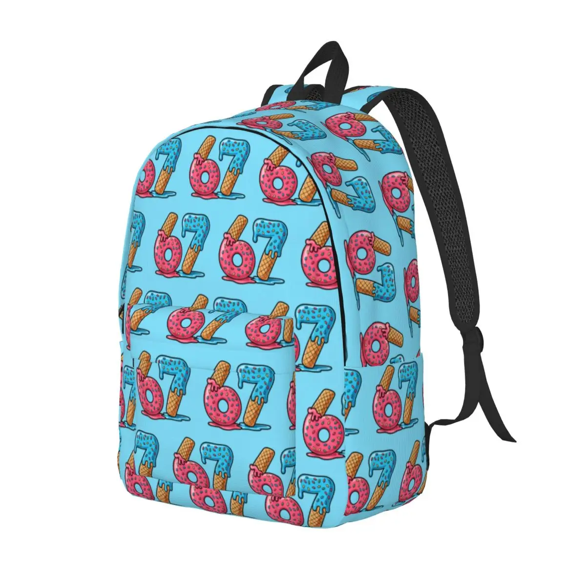 Six Seven Ice Cream Drip 67 Funny Number Backpack Men Women Casual Student Work Daypack Meme Laptop Computer Canvas Bags Outdoor