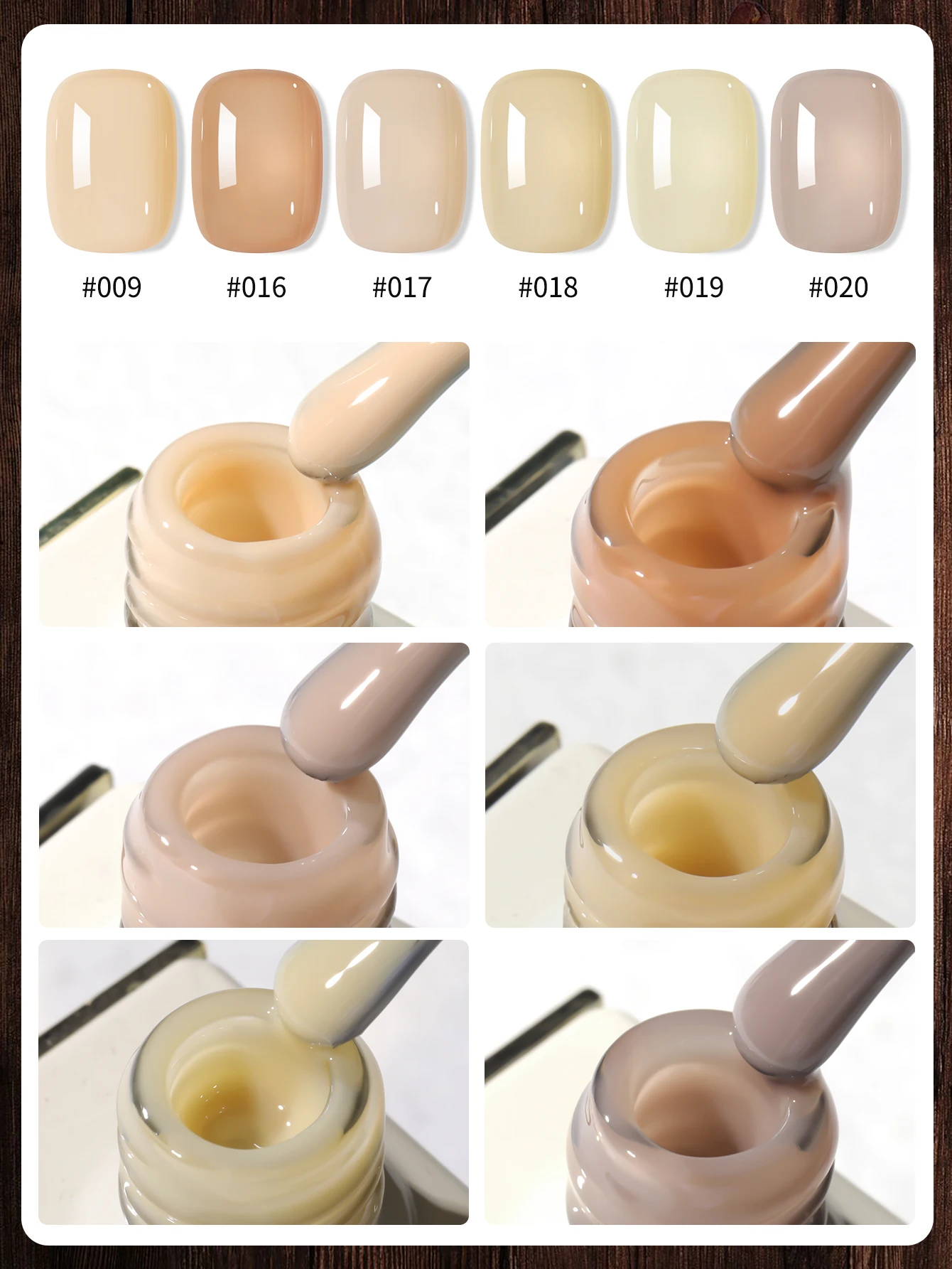 6 pièces 2025 ongles lumineux 6 couleurs ensemble 15ml nouveau vernis à ongles nu glacé à la mode Semi Permanent Dip UV LED Salon de manucure