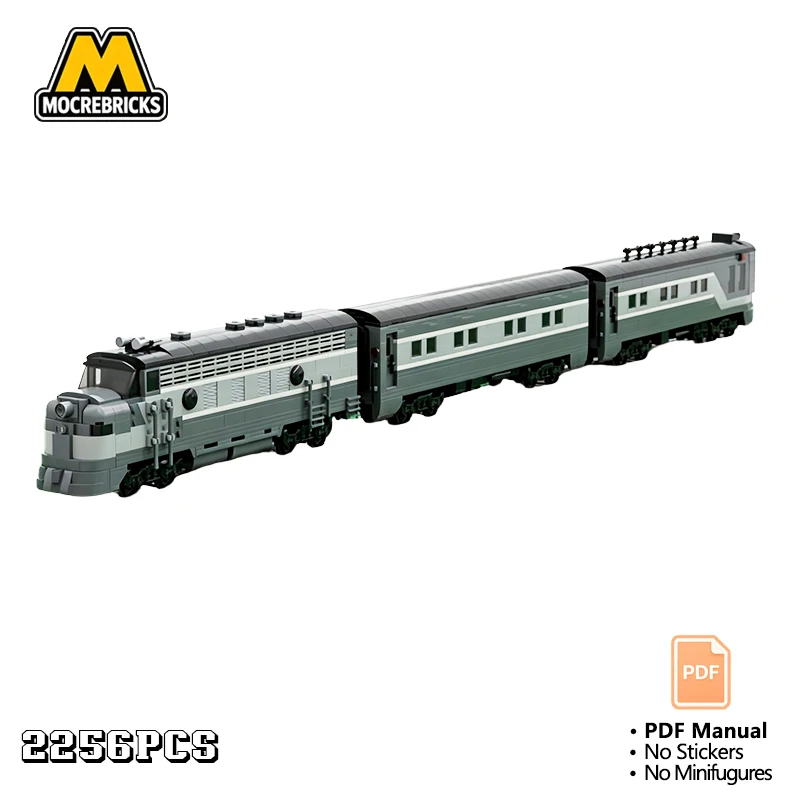 MOC Observation Passenger Train Car Building Blocks Set Vintage Railway Coach Carriage Model DIY Assembly Bricks Toy Gift Adults