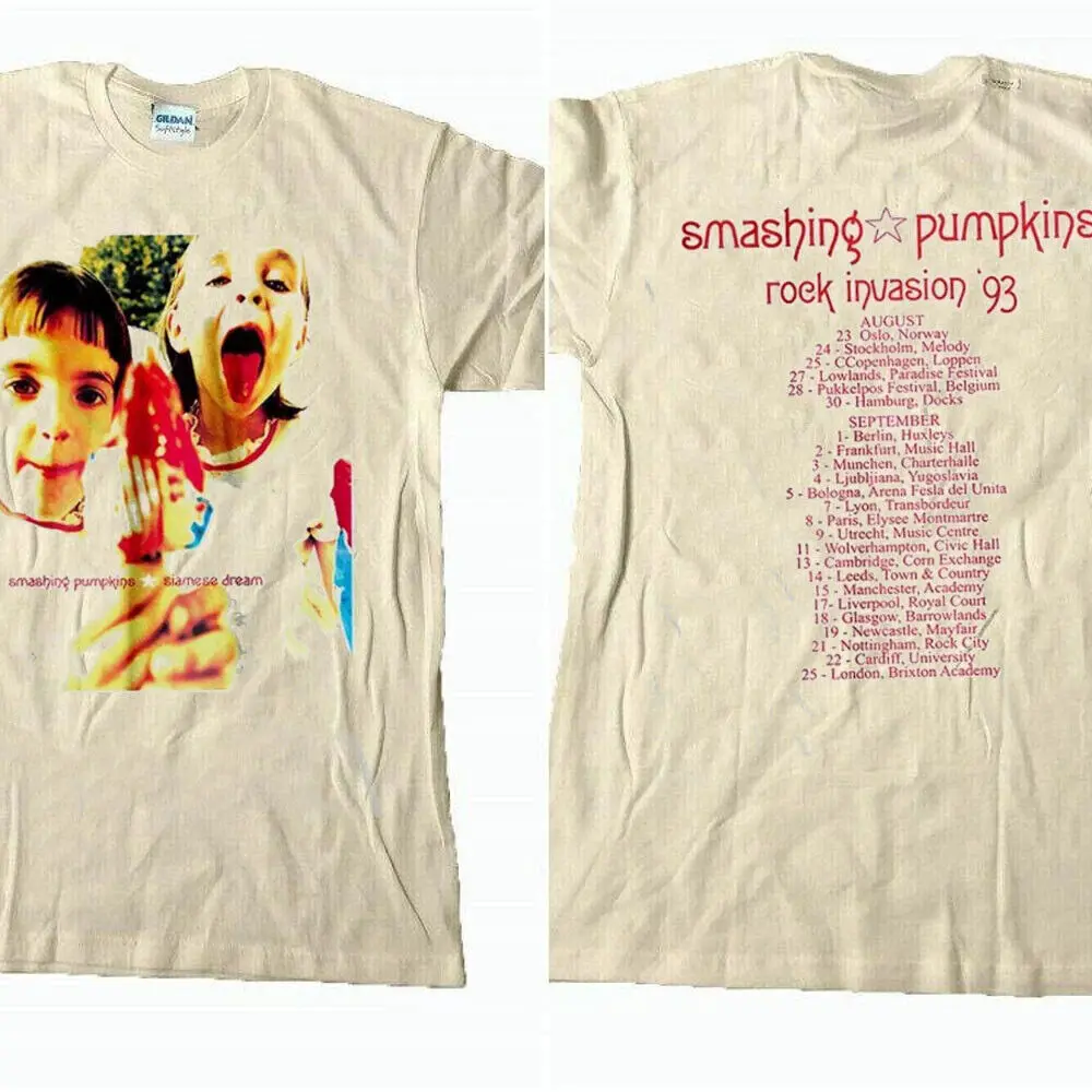 1993 Smashing Pumpkins Siamese Dream Short Sleeve Cotton T-shirt Unisex VM8451