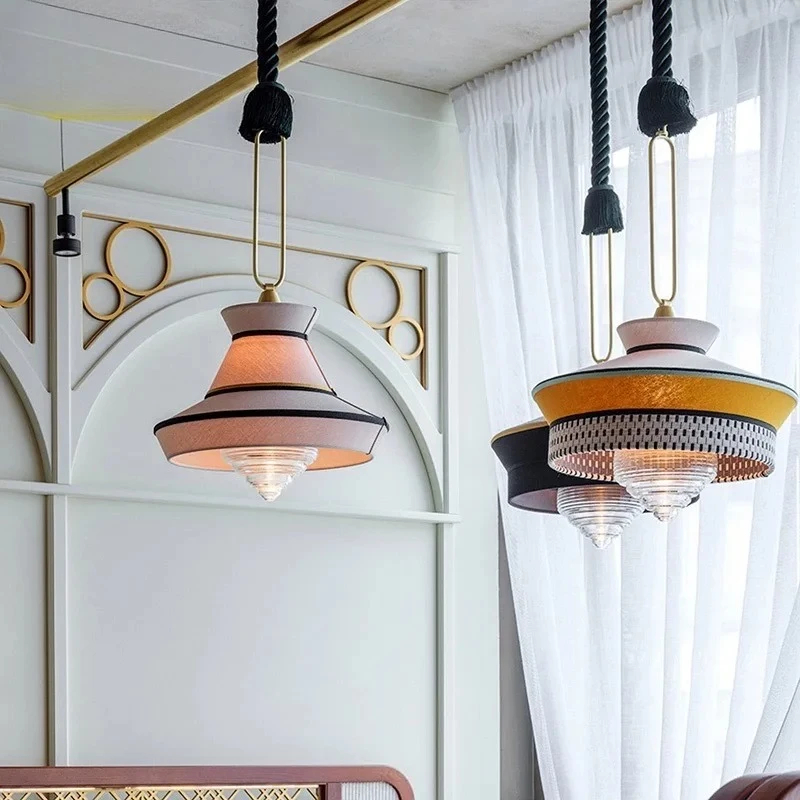 2026 Japanese Minimalist Wabi-sabi Fabric Art Decorative Pendant Lights LED E27 Modern Interior Lighting Restaurant Bedroom Home