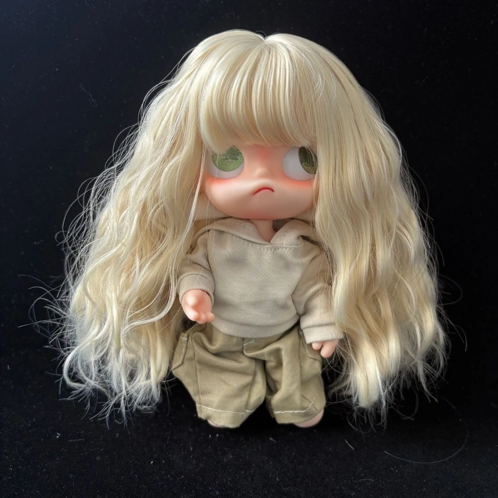 Fashion Wave Curly Doll Wig for Blythe ZSIGA Doll 24.5-26.5cm Head Circumference Full Bangs Long Hair DIY Doll Accessories Toys