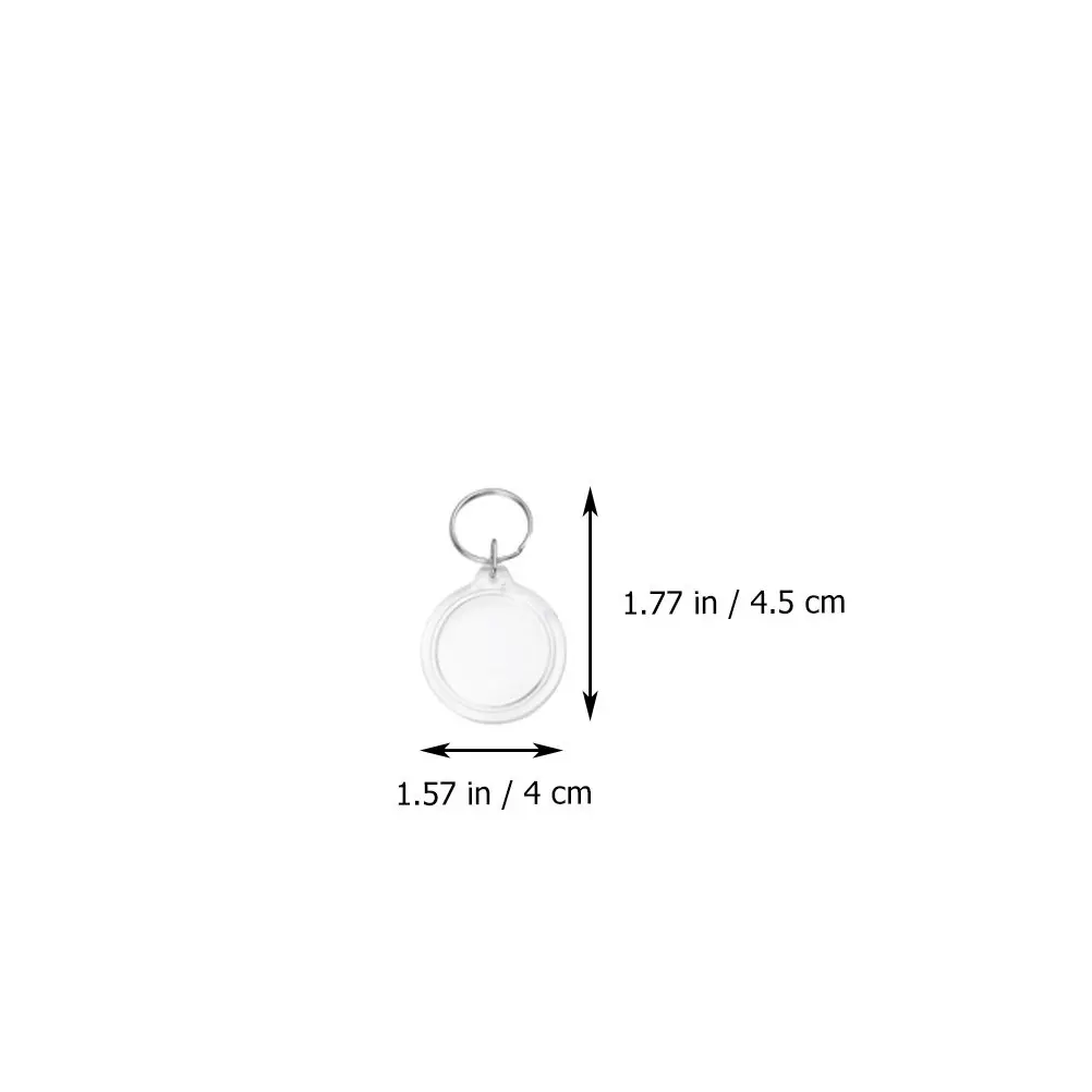 25Pcs Clear Acrylic Photo Insert Keyrings Portable Picture Frame Keychain Blanks DIY Pendant Decor