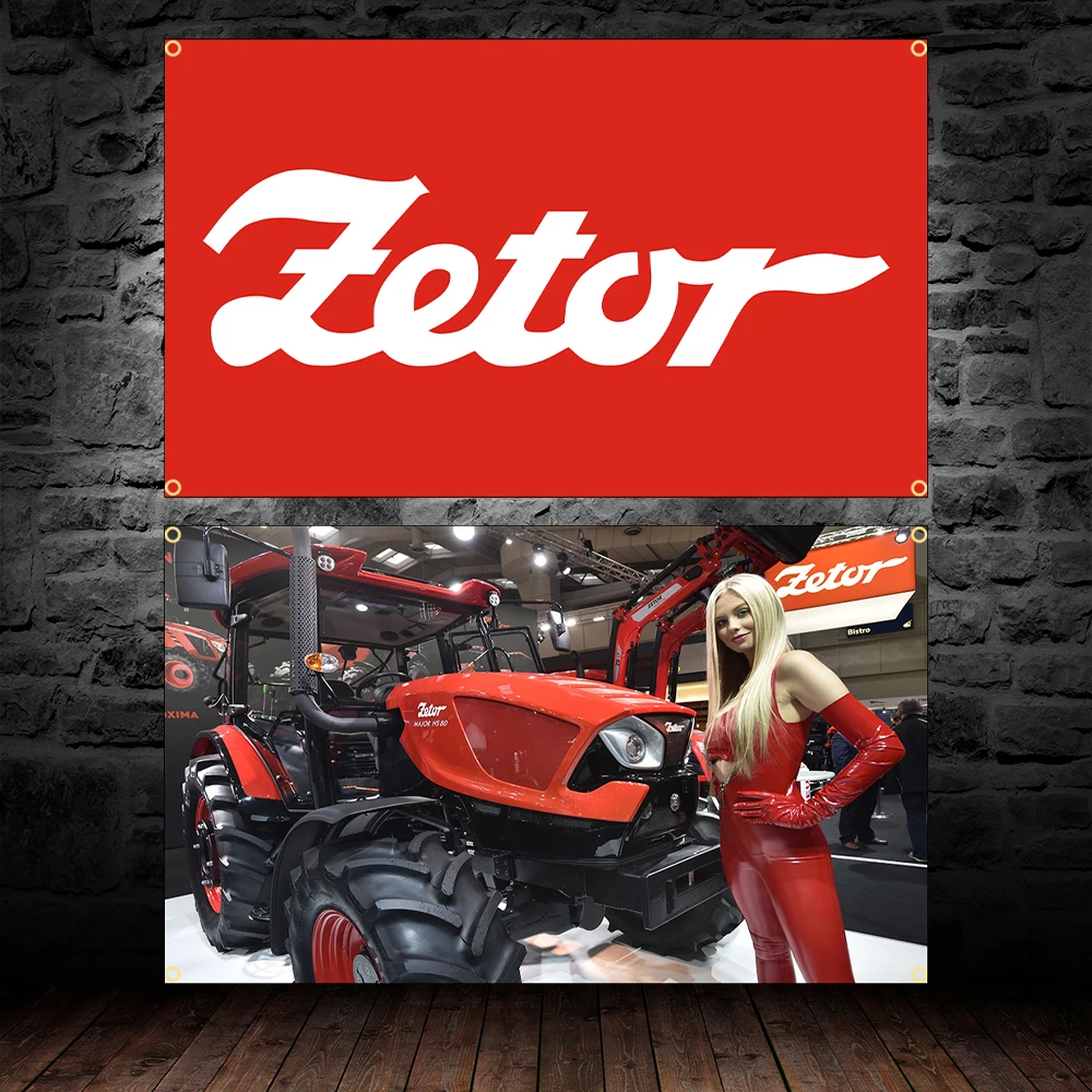 60X90CM 90X150CM ZETORs TRACTOR Flag Polyester Printed TRACTOR Poster Banner For Decor Wall Art Out Door Decor