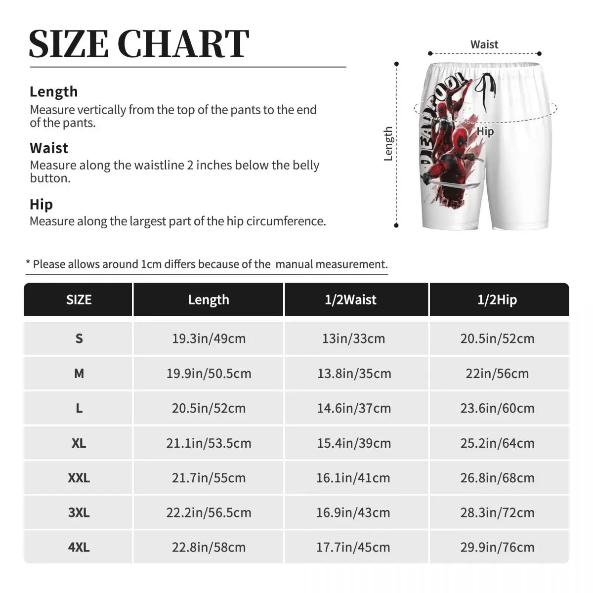 شورت بيجامة ديدبول مطبوع حسب الطلب للرجال ملابس نوم قيعان نوم قصيرة Pjs مع جيوب #6