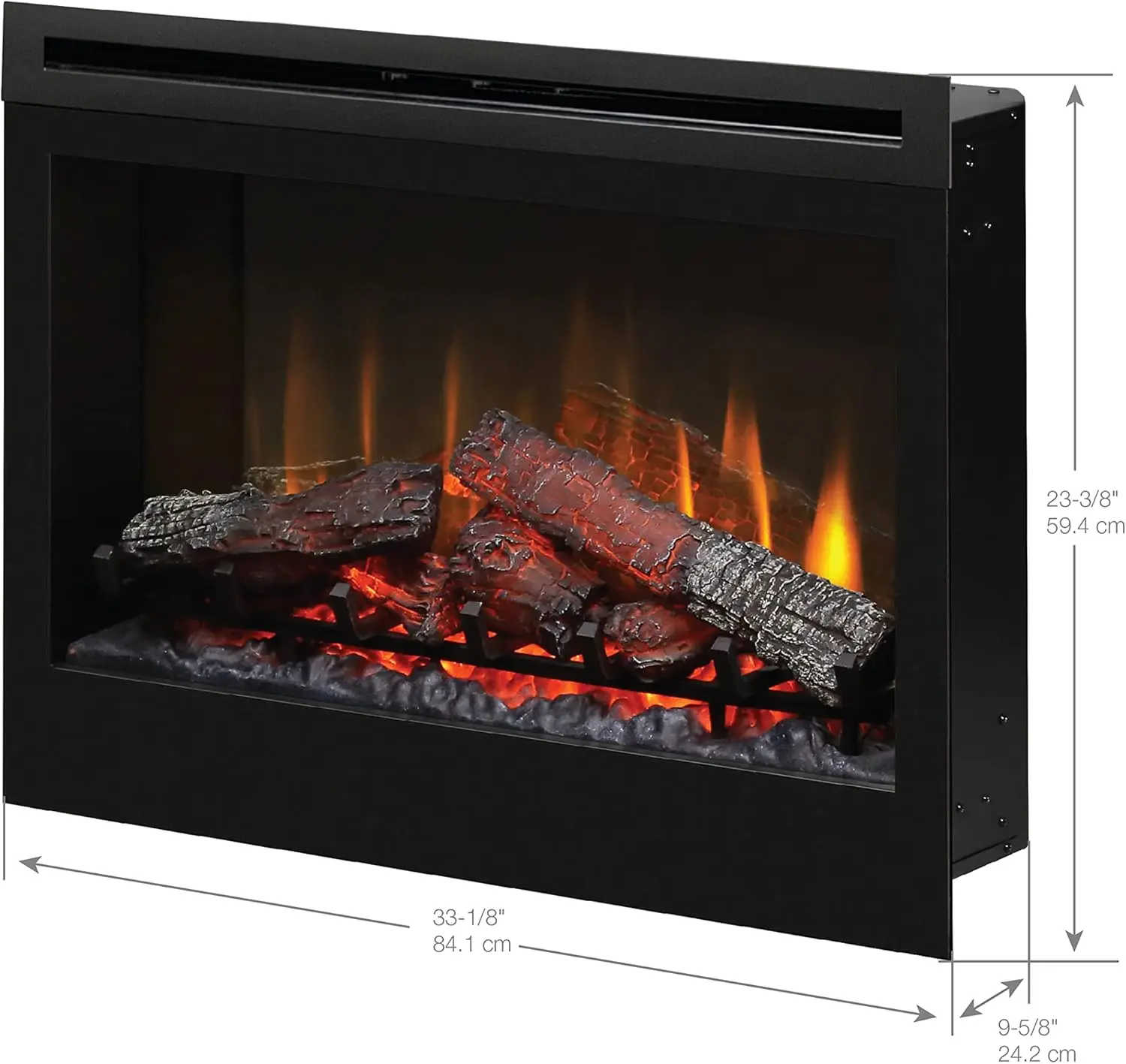 DIMPLEX DF3033ST 33" Electric Fireplace Insert, Model, 120V, 780W, 8.3 Amps, Black