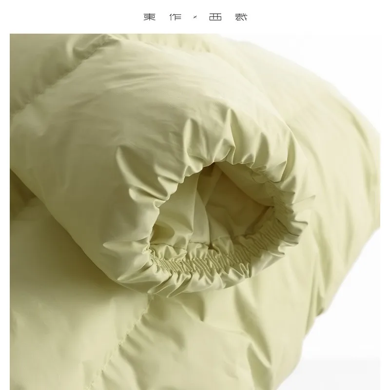 เสื้อแจ็คเก็ตขนห่านน้ำหนักเบา เสื้อโค้ทสั้นสำหรับผู้หญิง ชั้นในอเนกประสงค์ที่ให้ความอบอุ่นแบบไม่มีปก ฤดูหนาว