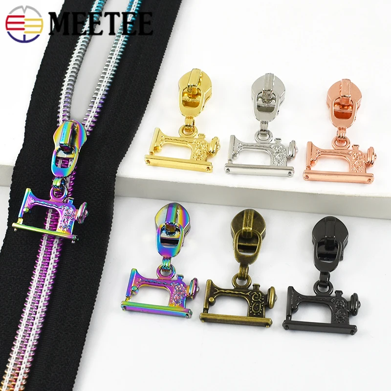10-100Pcs 5# Zipper Sliders for Nylon Zips Tapes Garment Repair Zippers Heads Pull DIY Bag Puller Replacement Tools Accessories