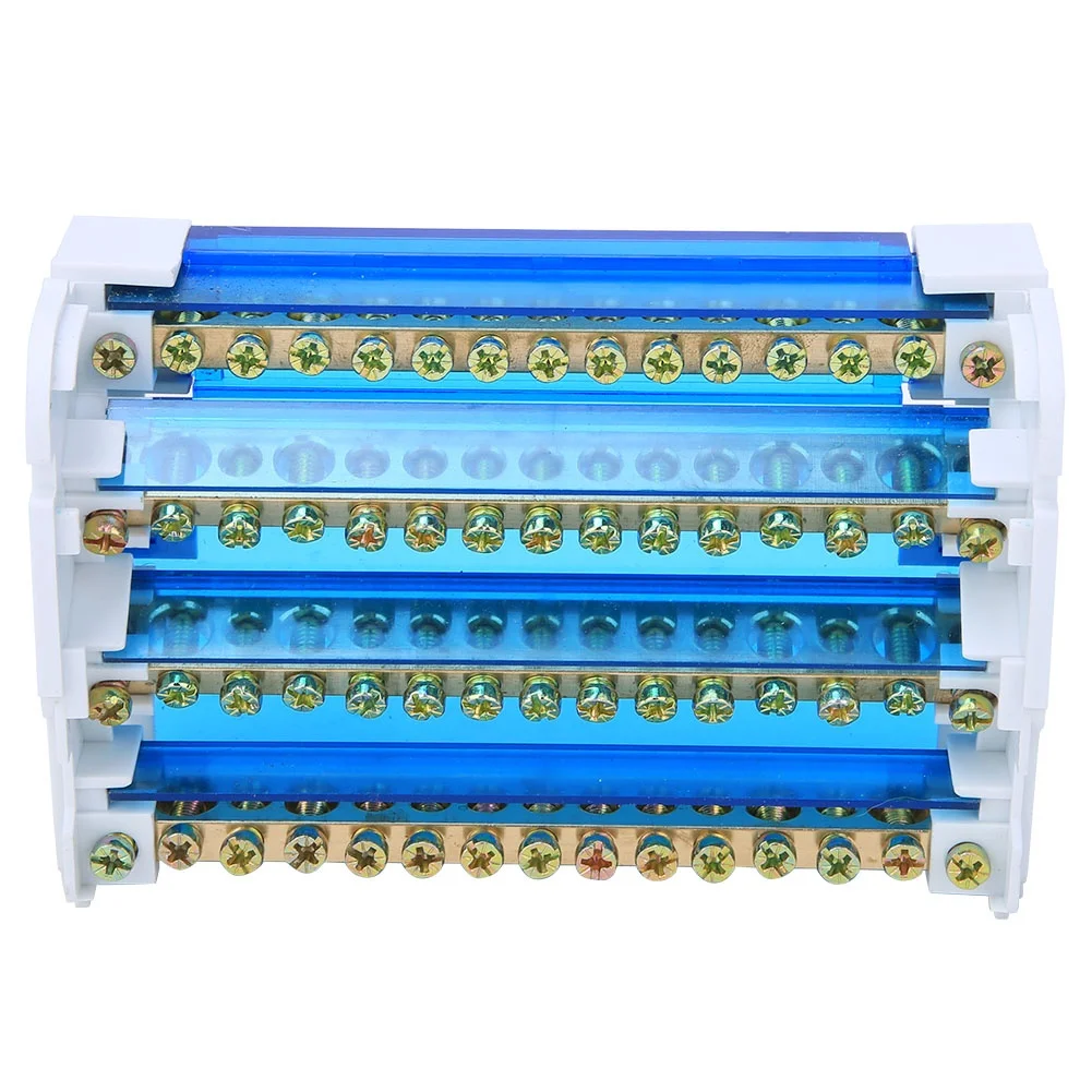 Terminal  Block Distribution Box Din Rail 4-Level Single Phase with Transparent Dust Cover