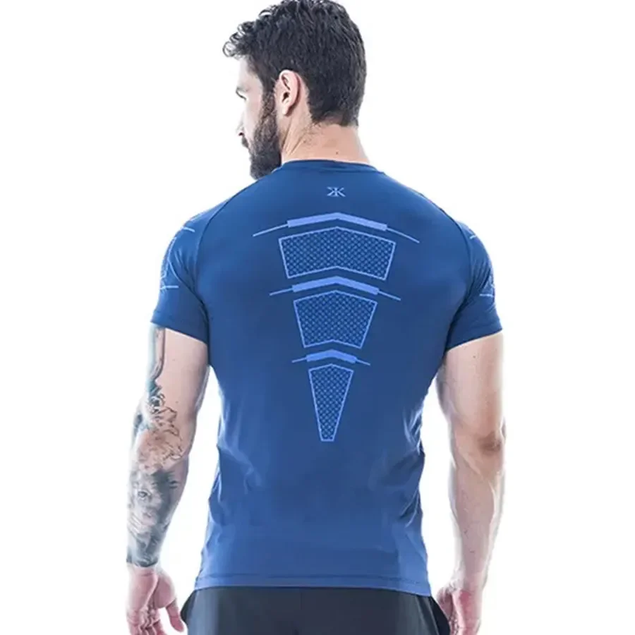 Men Compression Skinny T-shirt Gym Fitness Bodybuilding Shirt Male Summer Running Workout Quick Dry Tee Tops Training Clothing