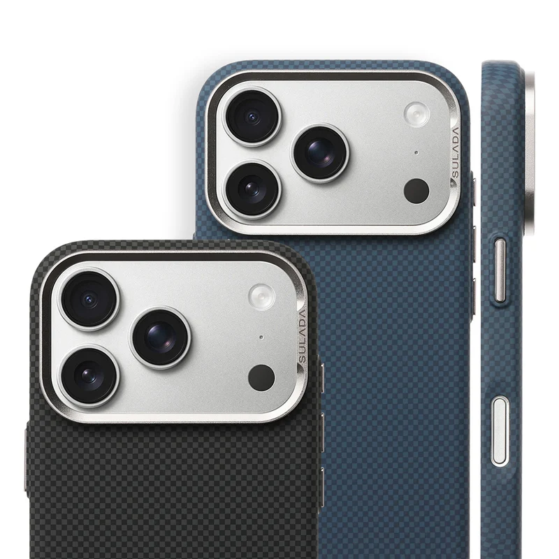 

For Magsafe Magnetic Trendy Grids Pattern Hard Armor Case for iPhone 17 17Pro 16Pro 17Pro Max Metal Lens Frame Matte Hard Cover