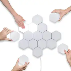 Hexagon Lights Bluetooth Indoor Wall Light RGB Panel Smart APP Modular Music Sync Honeycomb Modular Hexagonl Light Gaming Lights