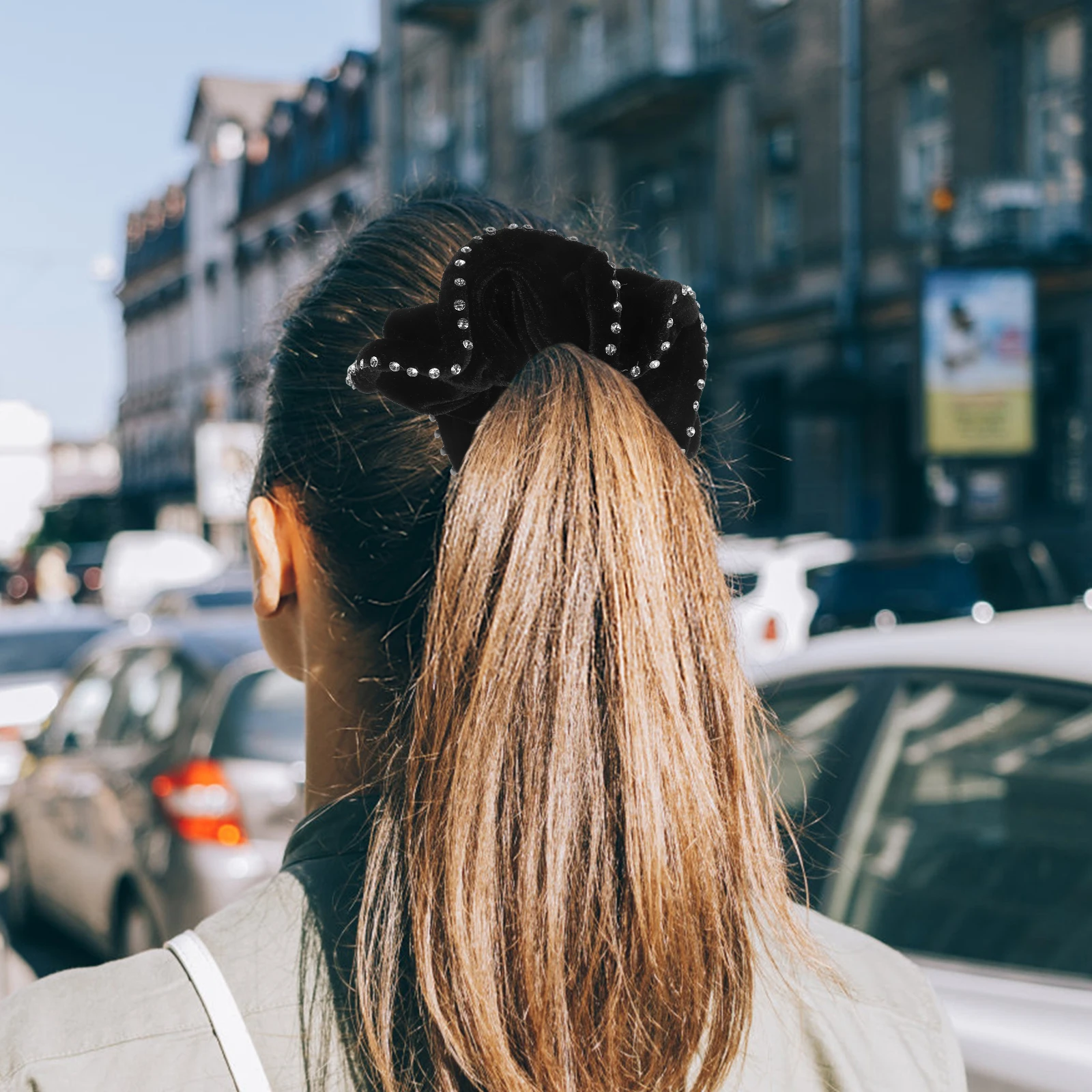 

4 PCS Hair Ties Ring Small Clear Elastics Updo Accessories Ponytail Rope Bands Black Colorful Scrunchie