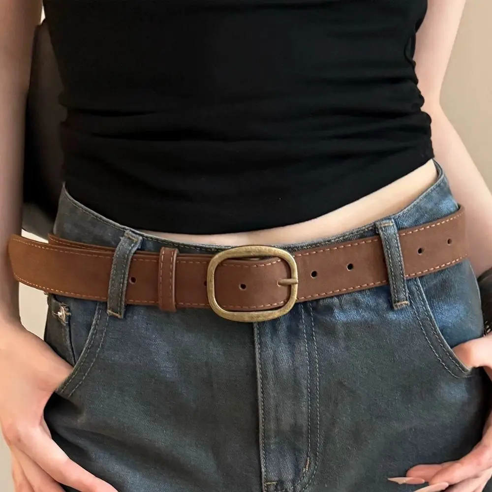 العصرية دبوس مشبك حزام جلد الغزال عادية ريترو الأعمال حزام الخصر تصميم فاخر حزام الخصر للنساء #4