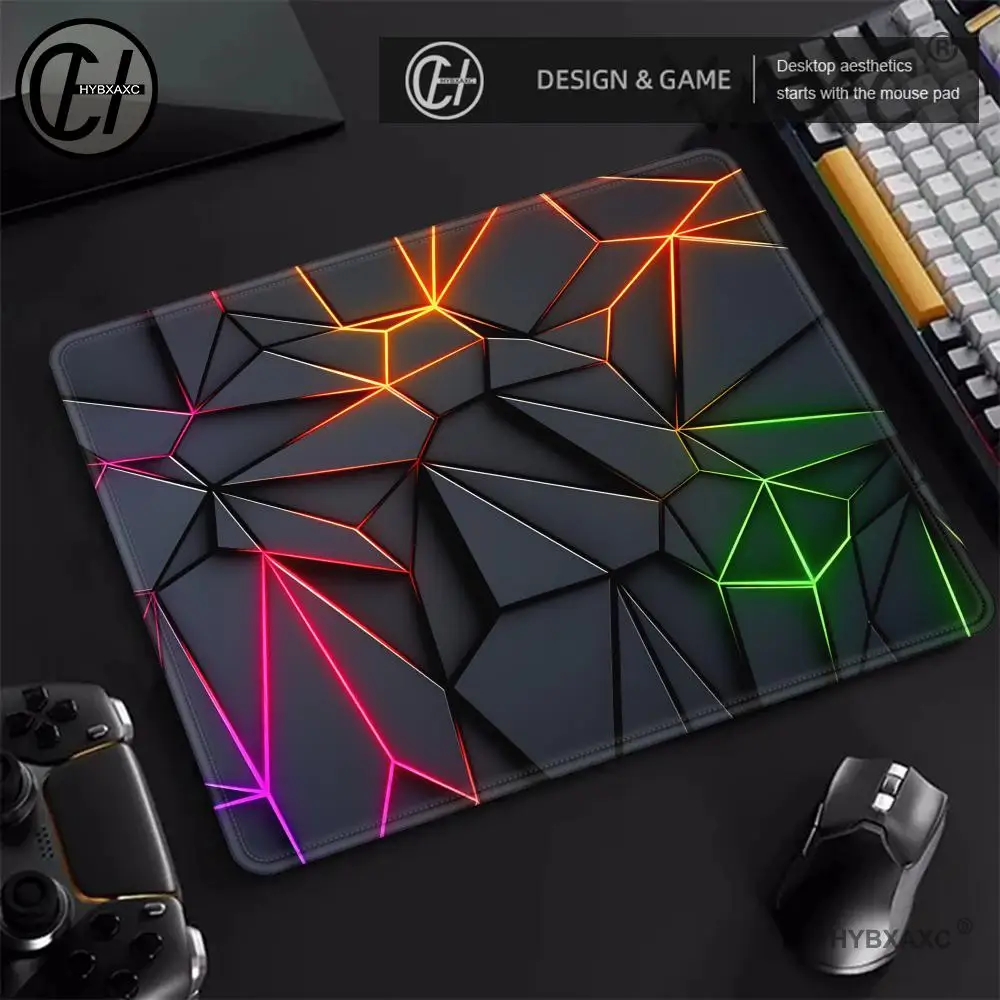 

HYBXAXC Colorful geometric texture Small MousePad Rubber Gaming MousePad Mechanical Keyboard Mat PC Gaming Accessories Desk Pad