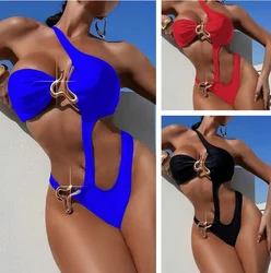2026 Backless Hollow Sexy Swimwear Women Brazilian One Piece Swimsuit Mujer Trikini Maio Biquini Maillot Femme Badpak Monokini