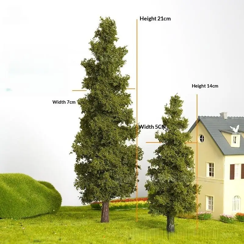 1 pçs material de mesa de areia militar artesanal diy decoração paisagem 14/21cm modelo pinheiro trem layout simulação fio modelo árvore