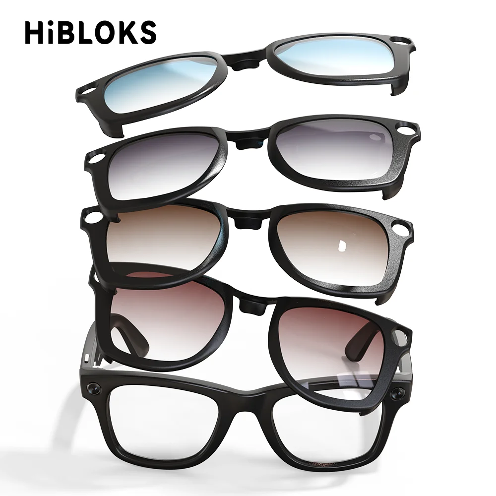 Clip HIBLOKS pour lunettes Ray-Ban Meta Wayfarer RW4006/RW4008/RW4012 (GEN 2), lentilles de lunettes de soleil polarisées dégradées mates