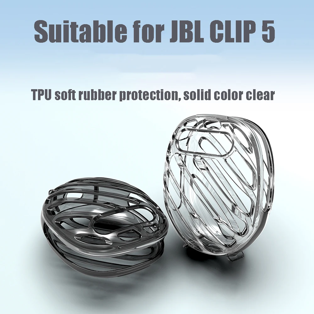 for JBL CLIP 5 Bluetooth-compatible Speaker Protective Case Durability TPU Sleeve Anti-scratch Transparent Cover Soft Skin