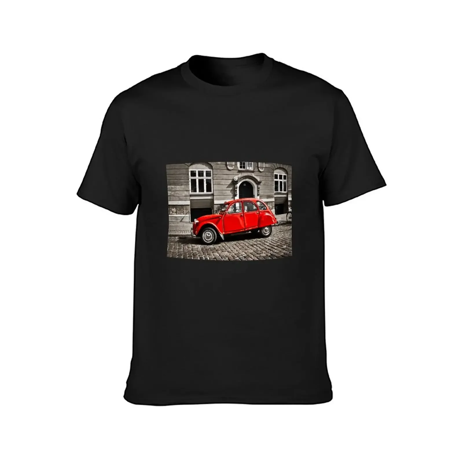 Red 2CV in Copenhagen T-Shirt custom t shirt summer clothes oversized graphic tee clothes for men