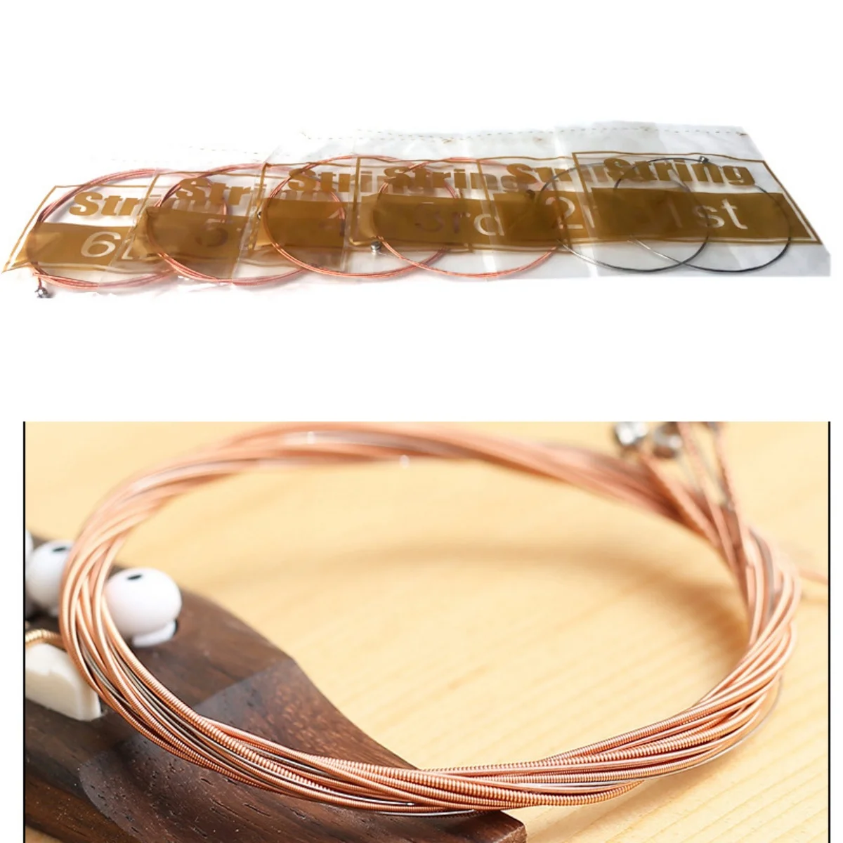 Miwayer 1 Set/6 String Acoustic Guitar String Stainless Steel,Coated Copper Alloy Wound,Quality Steel Core/for Folk Guitar Parts